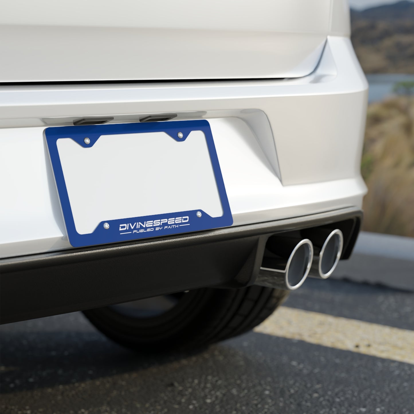 Divine Speed License Plate Frame - Blue