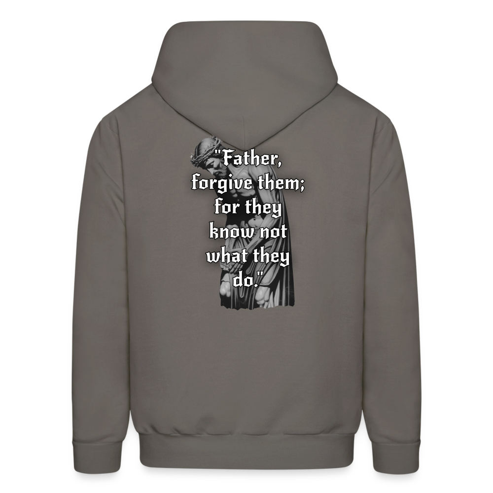 Divine Speed, Father Forgive Them Hoodie - asphalt gray