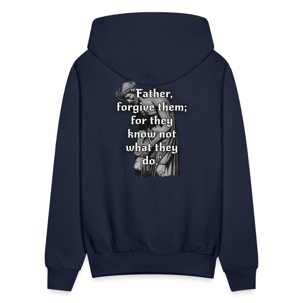 Divine Speed, Father Forgive Them Hoodie - navy