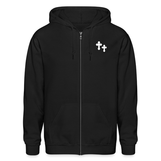 Father Forgive Them Zip Hoodie - black