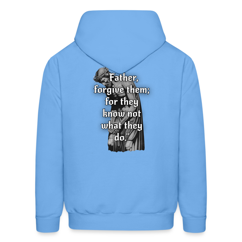 Divine Speed, Father Forgive Them Hoodie - carolina blue